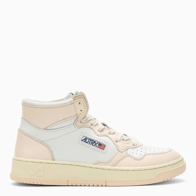 Autry Medalist Mid White/Nude Trainer