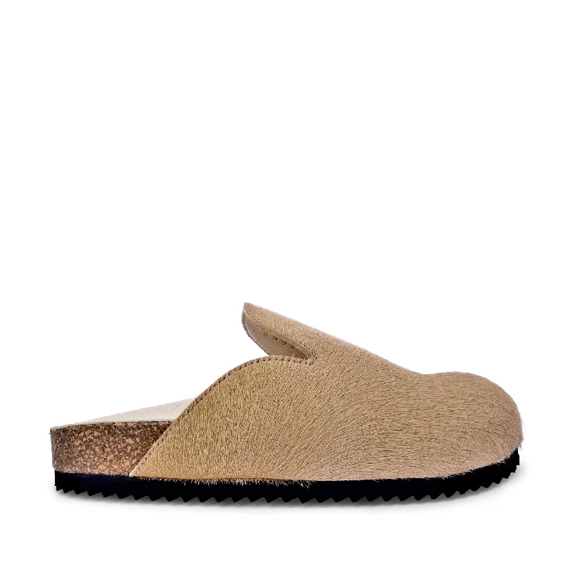 Kibo Beige Pony Hair Mules