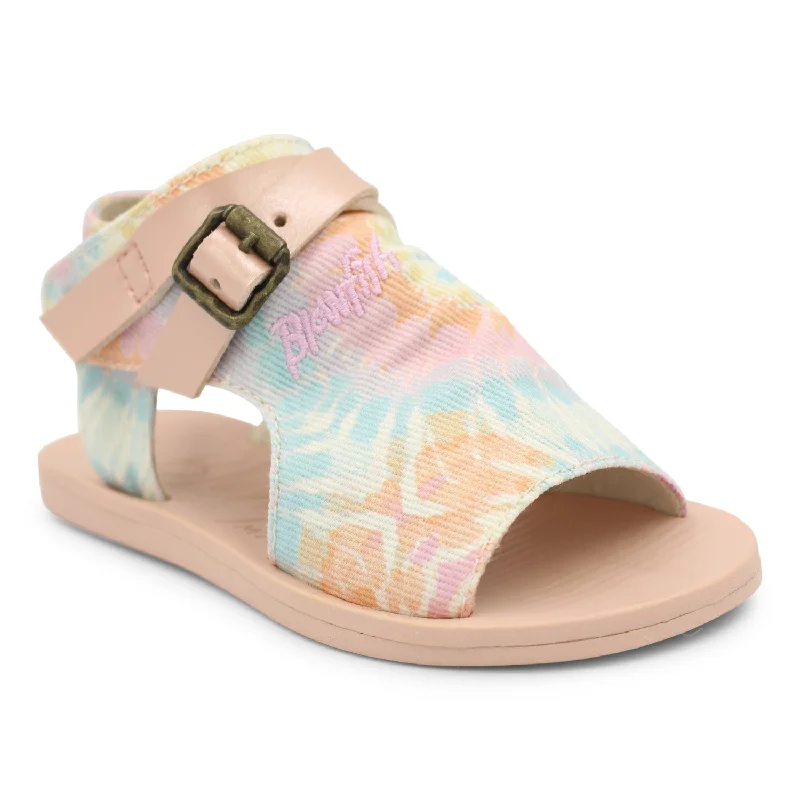 Blowfish Toddler's Defsie-T Canvas Sandal - Baby Doll Tie Dye Twill/Happy Pink