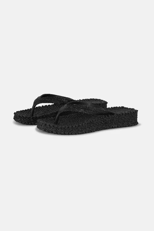 Flip Flop On Platform Sole - Black