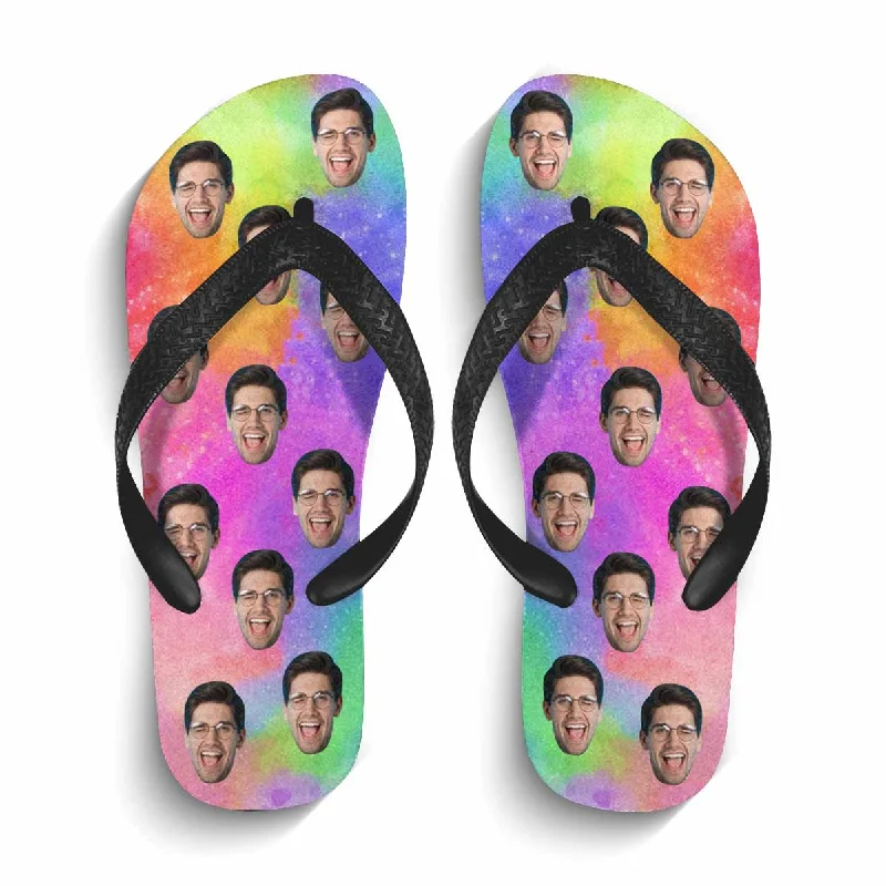 Custom Face Colorful Flip Flops For Both Man And Woman Funny Gift For Vacation,Wedding Ideas For Guests