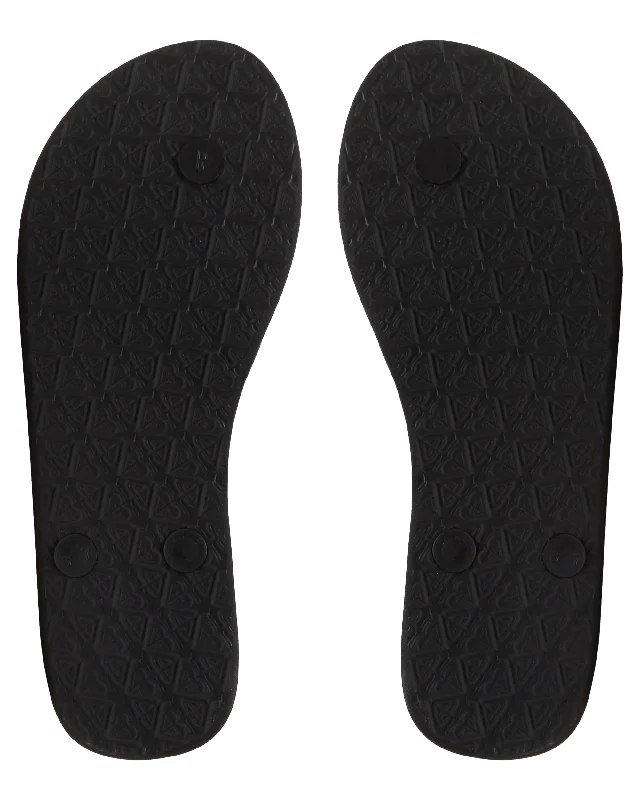 Viva Printed Flip Flops in Black, Pink & Soft Lime