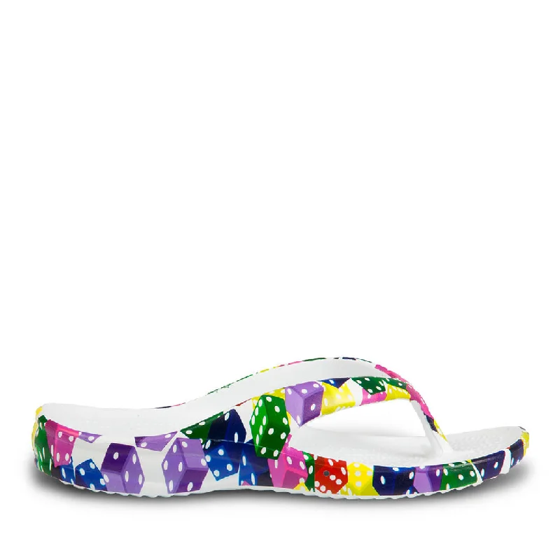 Women's Flip Flops - Dice