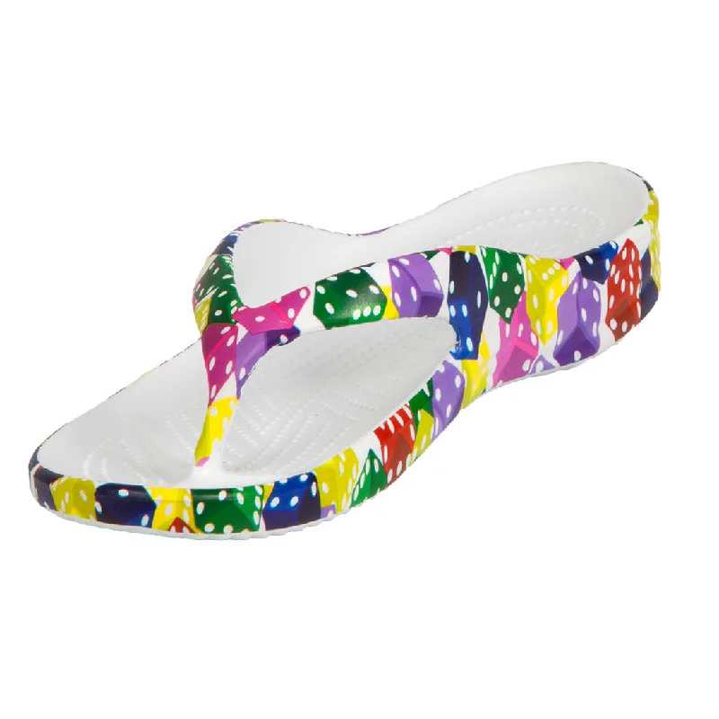 Women's Flip Flops - Dice