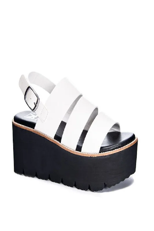 Dirty Laundry Pendulum Smooth Platform Sandal - Off White