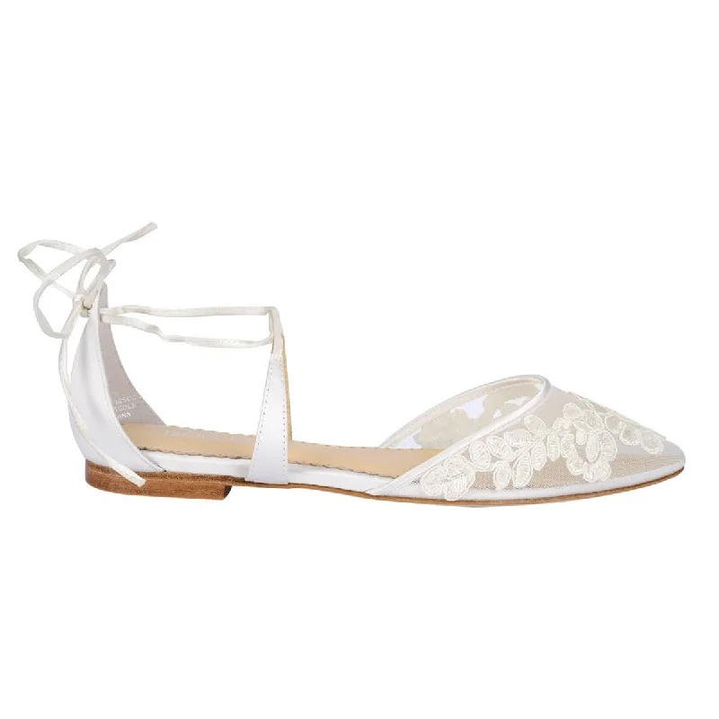 Alicia Ballerina Lace Wedding Heels in Ivory