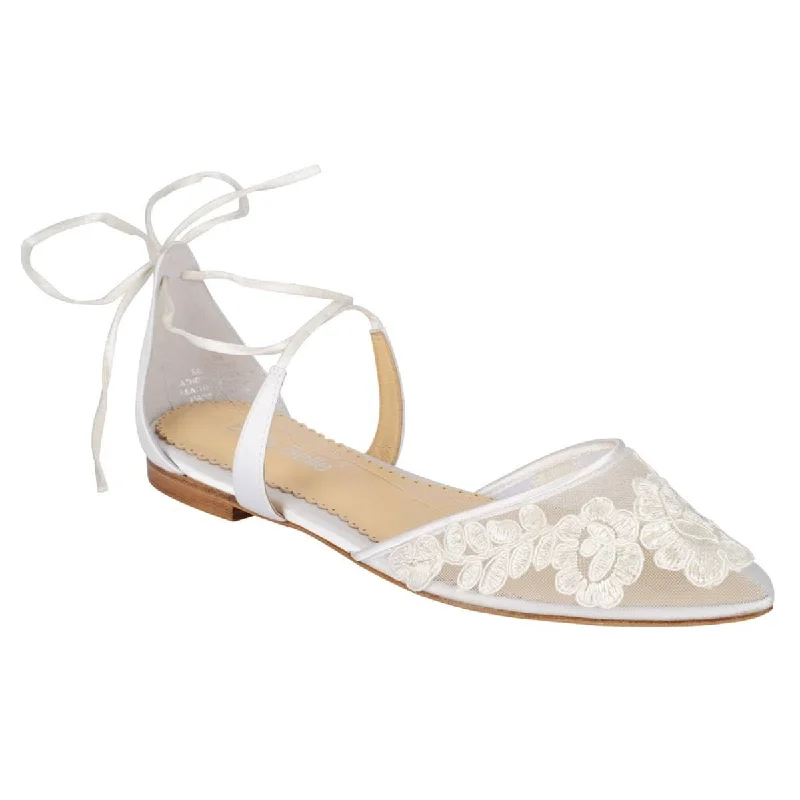 Alicia Ballerina Lace Wedding Heels in Ivory