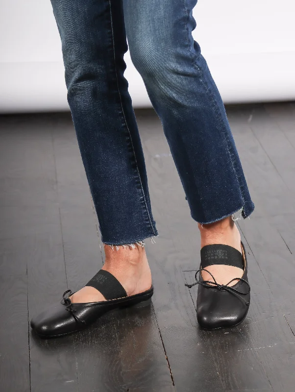 Ballet Slide in Black by MM6 Maison Margiela