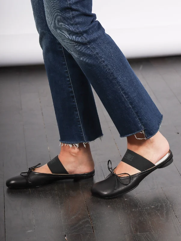 Ballet Slide in Black by MM6 Maison Margiela