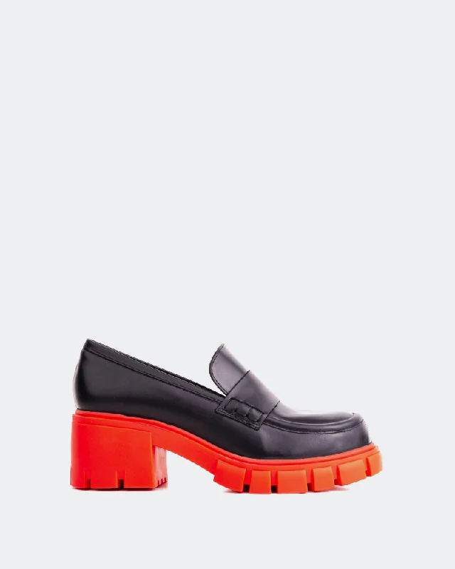 Bourges Black Leather Red Sole