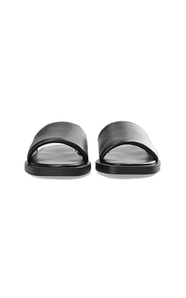 Copenhagen Black Nappa Slip On Sandals