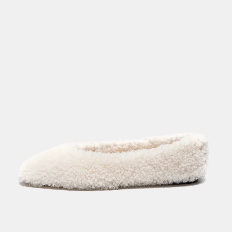 Ciana fur flats white