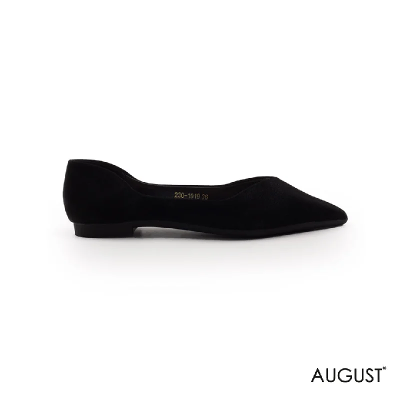 LEATHER BLACK BALLET FLATS