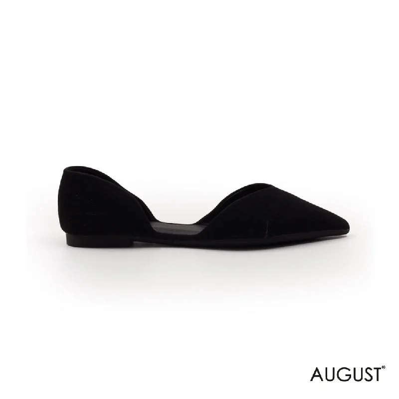 LEATHER BLACK BALLET FLATS