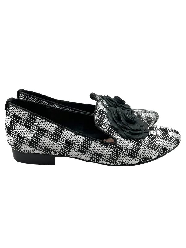 Taryn Rose Size 8 Black & White Plaid Brigitta Flats