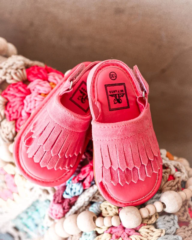 Angel Fuchsia Fringe Sandals (KIDS)