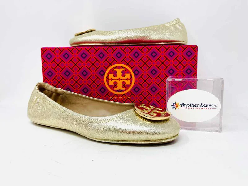 Tory Burch Size 9.5 Gold Metallic Leather W/ BOX!!! Shoes Flats