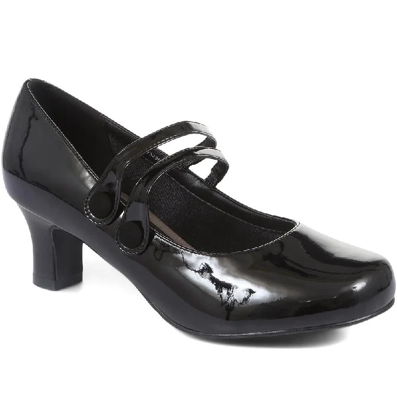 Wide Fit High Shine Mary Jane Shoes - AMITY34004 / 320 442