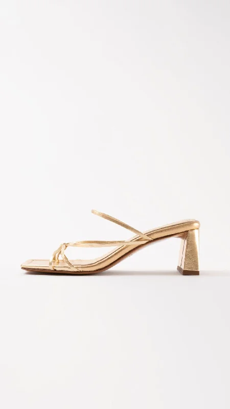 ARANDINA - Gold Leather Strappy Sandals