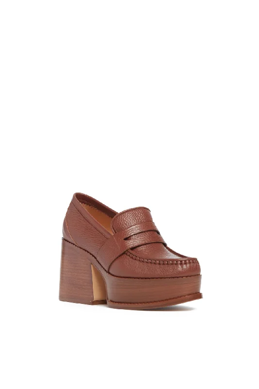 Augusta Platform Loafer in Cognac Leather