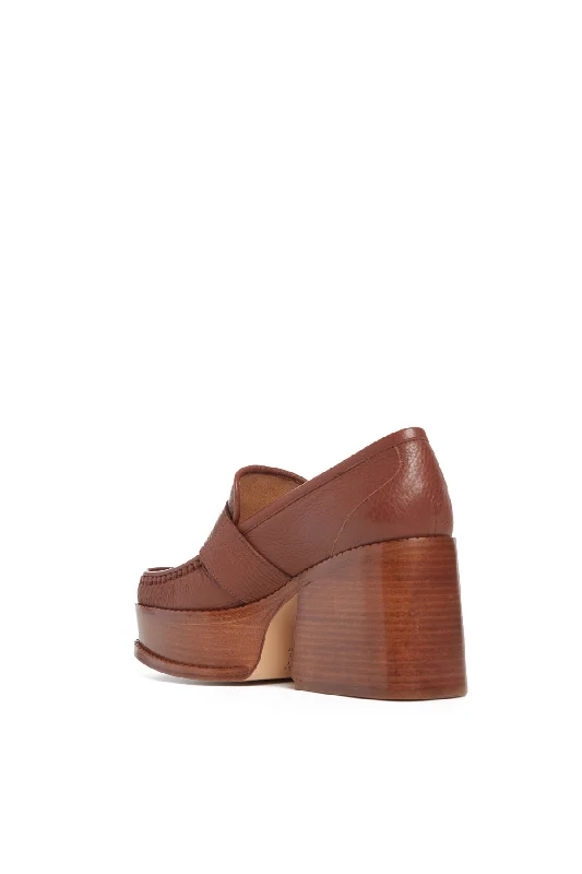 Augusta Platform Loafer in Cognac Leather