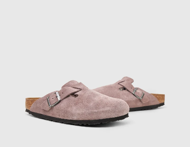 Birkenstock Women's Boston Suede Faded Purple