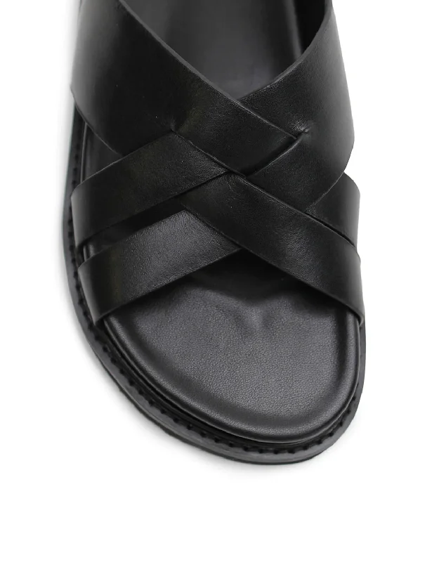 Cross Cut Slide | Black