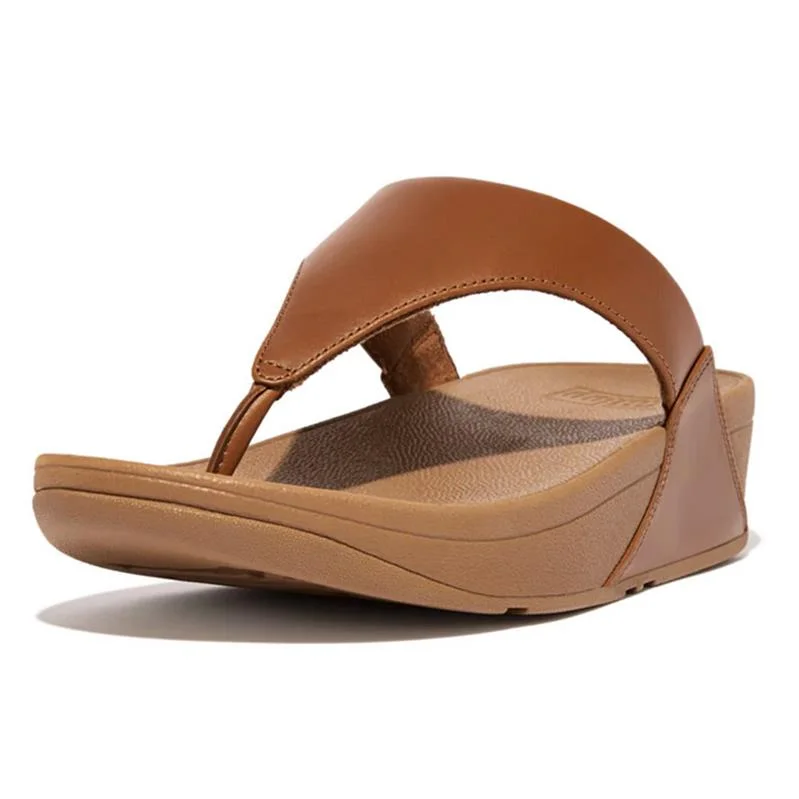 FitFlop LULU Leather Toe-Thong - Light Tan