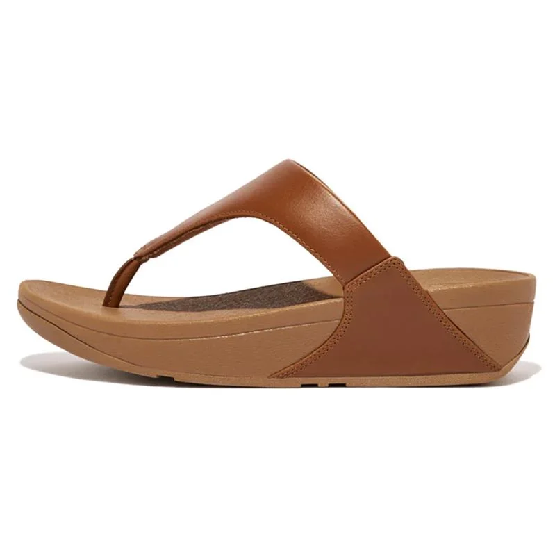 FitFlop LULU Leather Toe-Thong - Light Tan