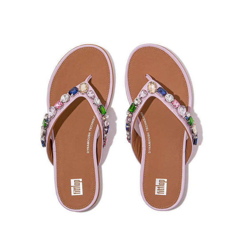 GRACIE JEWEL-DELUXE LEATHER FLIP-FLOPS