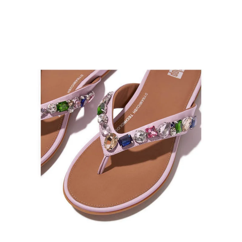 GRACIE JEWEL-DELUXE LEATHER FLIP-FLOPS