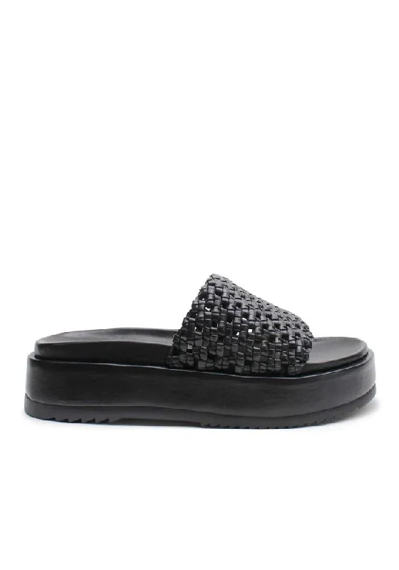 Knotted Platform Slide- Black