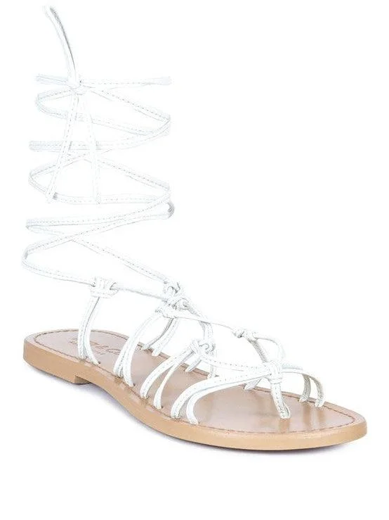 Loving Summer Tie Up Leather String Flats