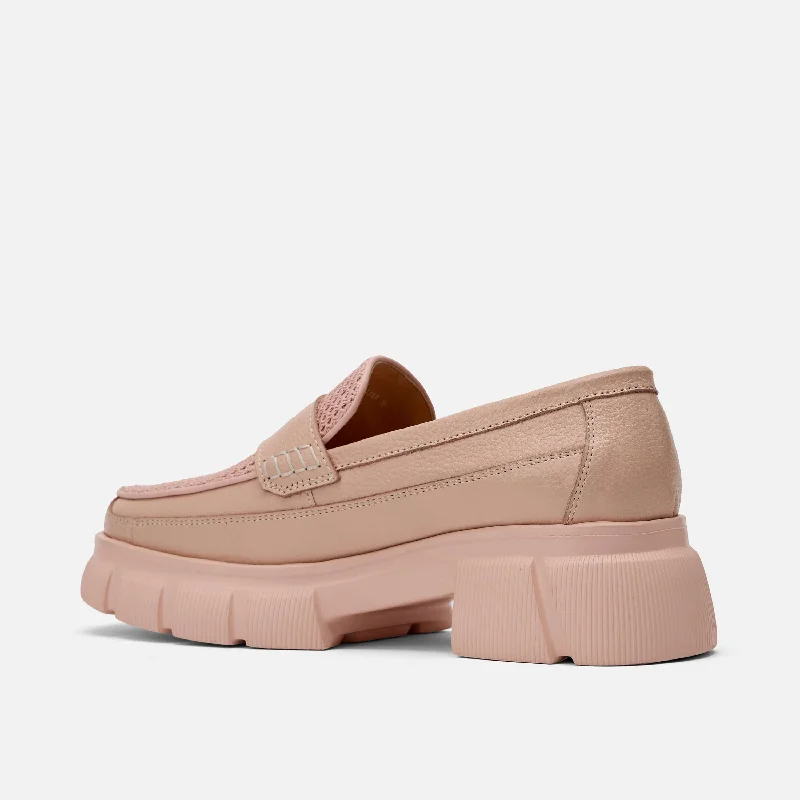 Ms. Calum Blush Leather Penny Loafers