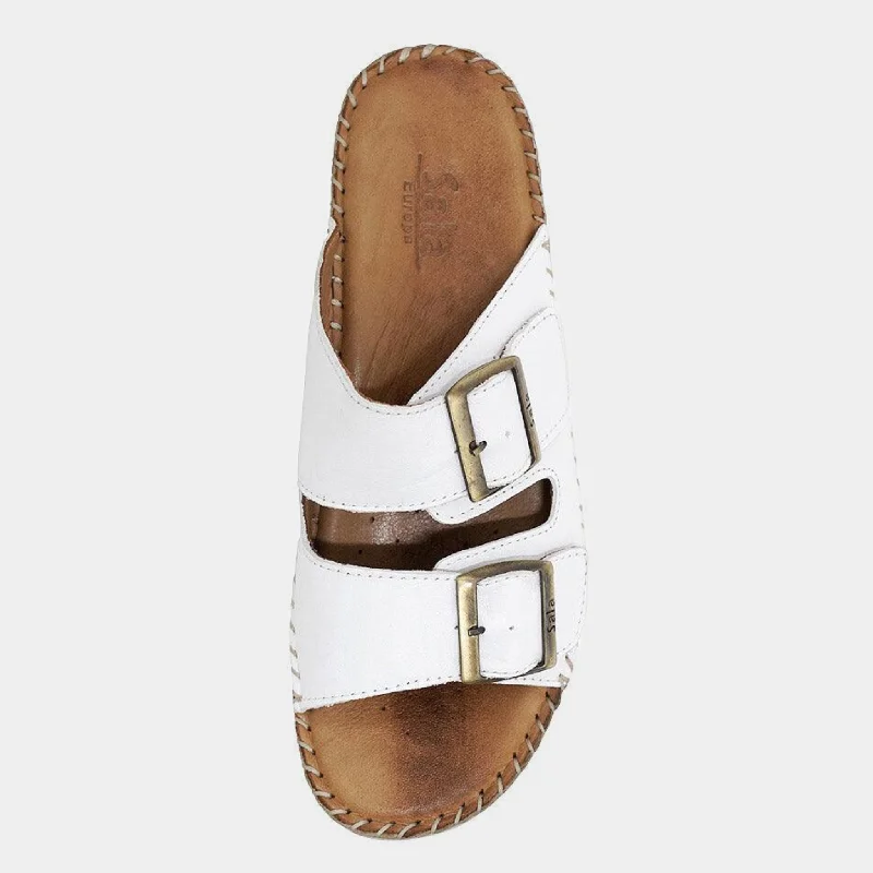 Pre-Order Oasis White Leather Slides