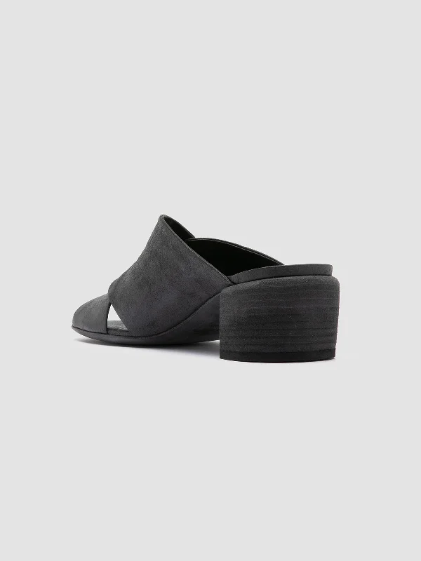 HADRY 007 - Black Leather Slide Sandals