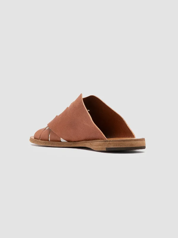 ITACA 049 - Brown Leather Slide Sandals