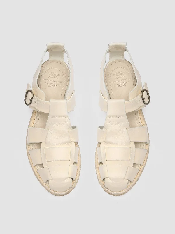 LEXIKON 536 - White Leather Sandals