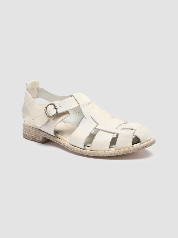 LEXIKON 536 - White Leather Sandals