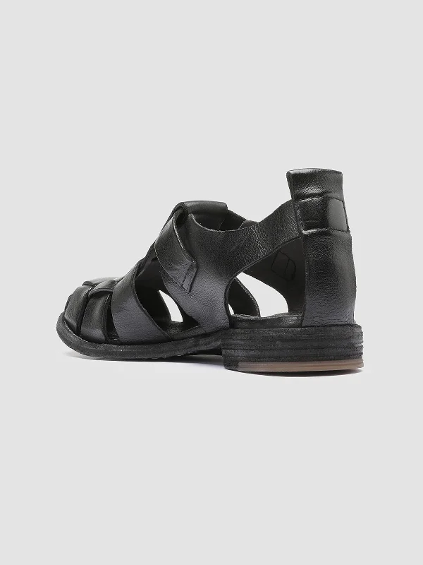 LEXIKON 536 - Black Leather Sandals