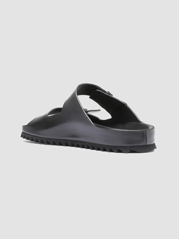 PELAGIE 003 - Black Leather Sandals