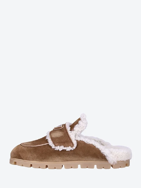 Suede fur winter loafers