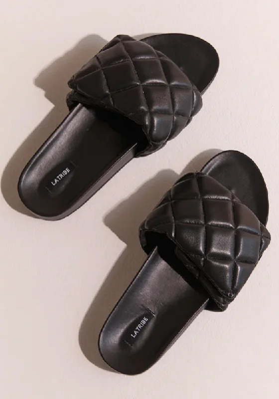 Quilted Slide - Black