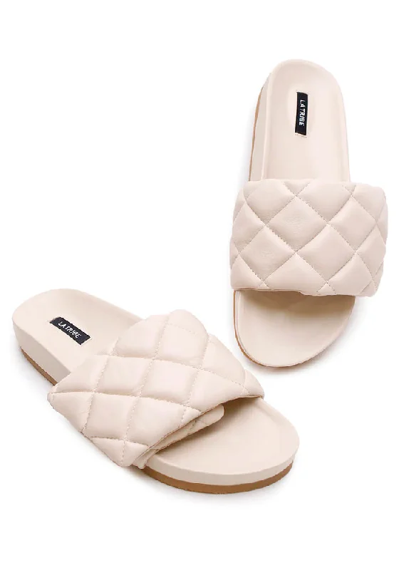 Quilted Slide - Cream