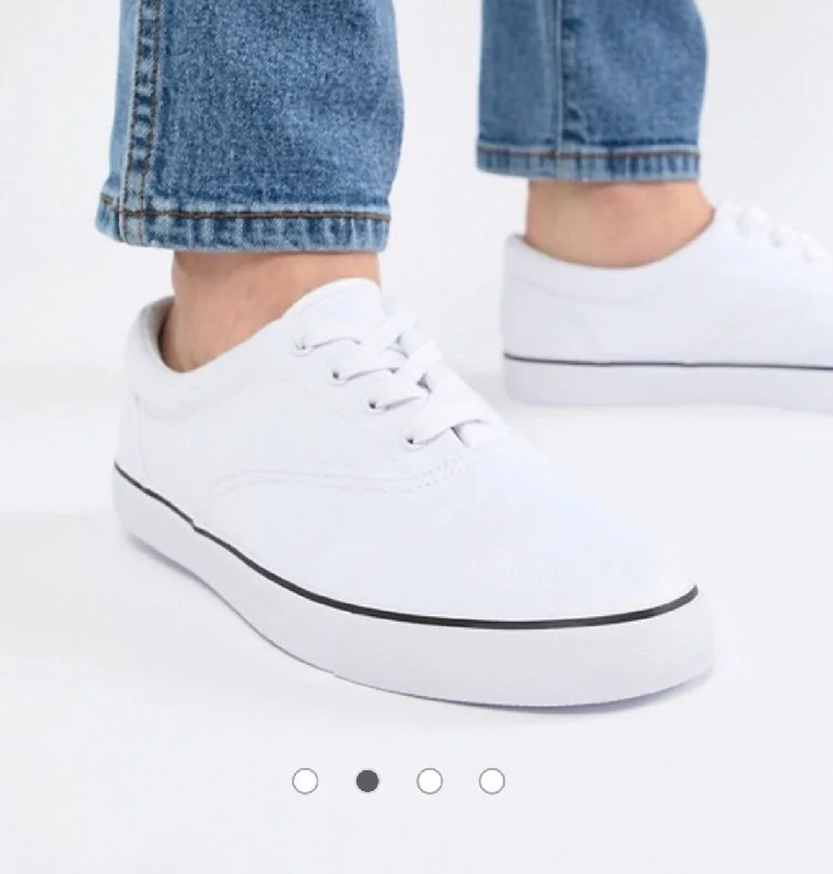 Unisex ASOS Lace Up Plimsolls in White