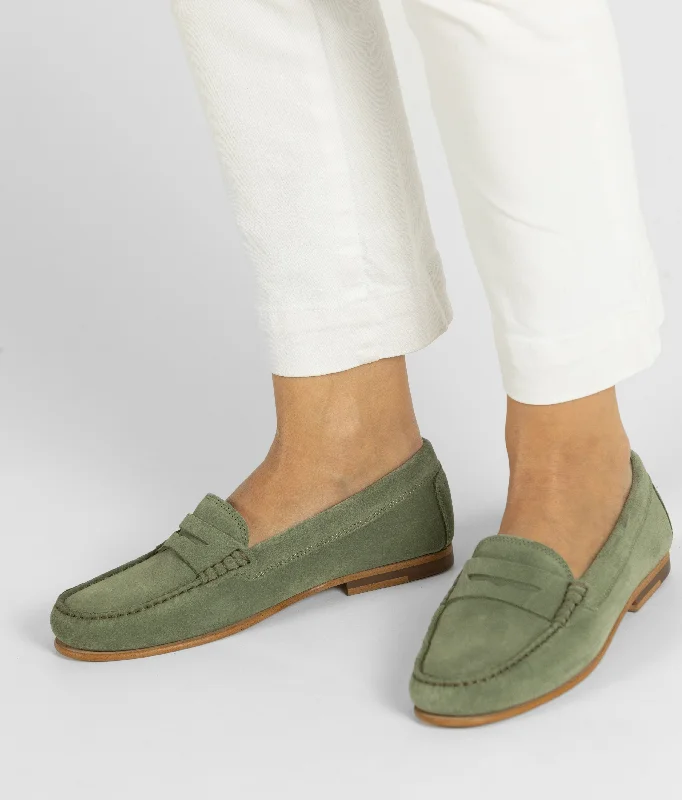 Yoki - green kaki suede