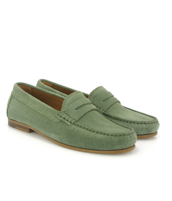 Yoki - green kaki suede