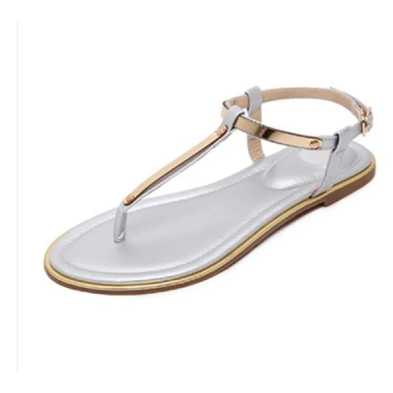 Womens Summer Flip Flops Faux Leather Sandals