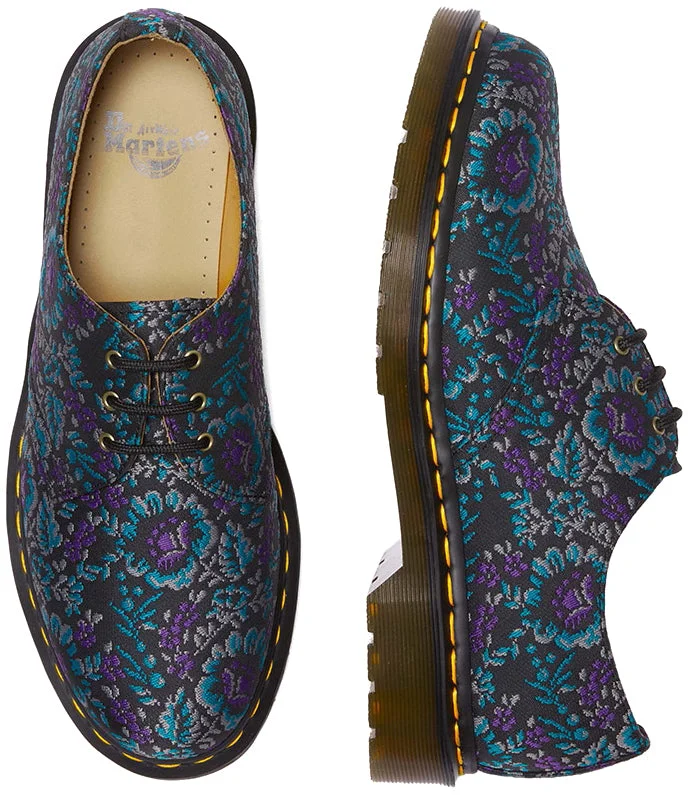 Dr. Martens 1461 Black/ Rich Purple Floral Jacquard