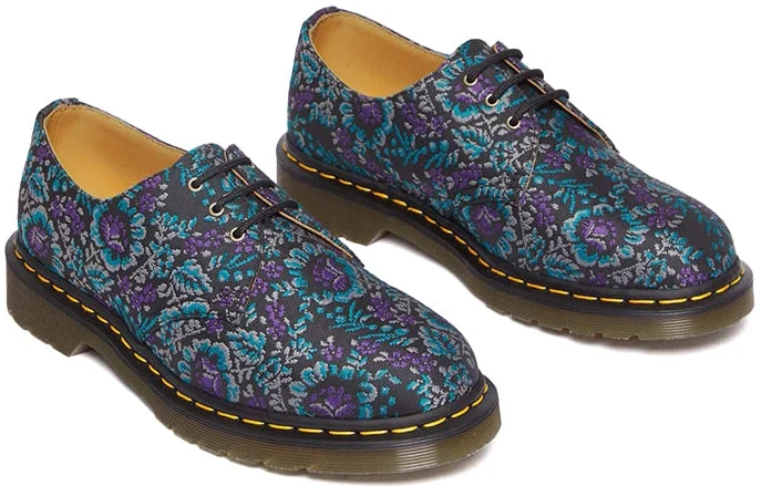 Dr. Martens 1461 Black/ Rich Purple Floral Jacquard